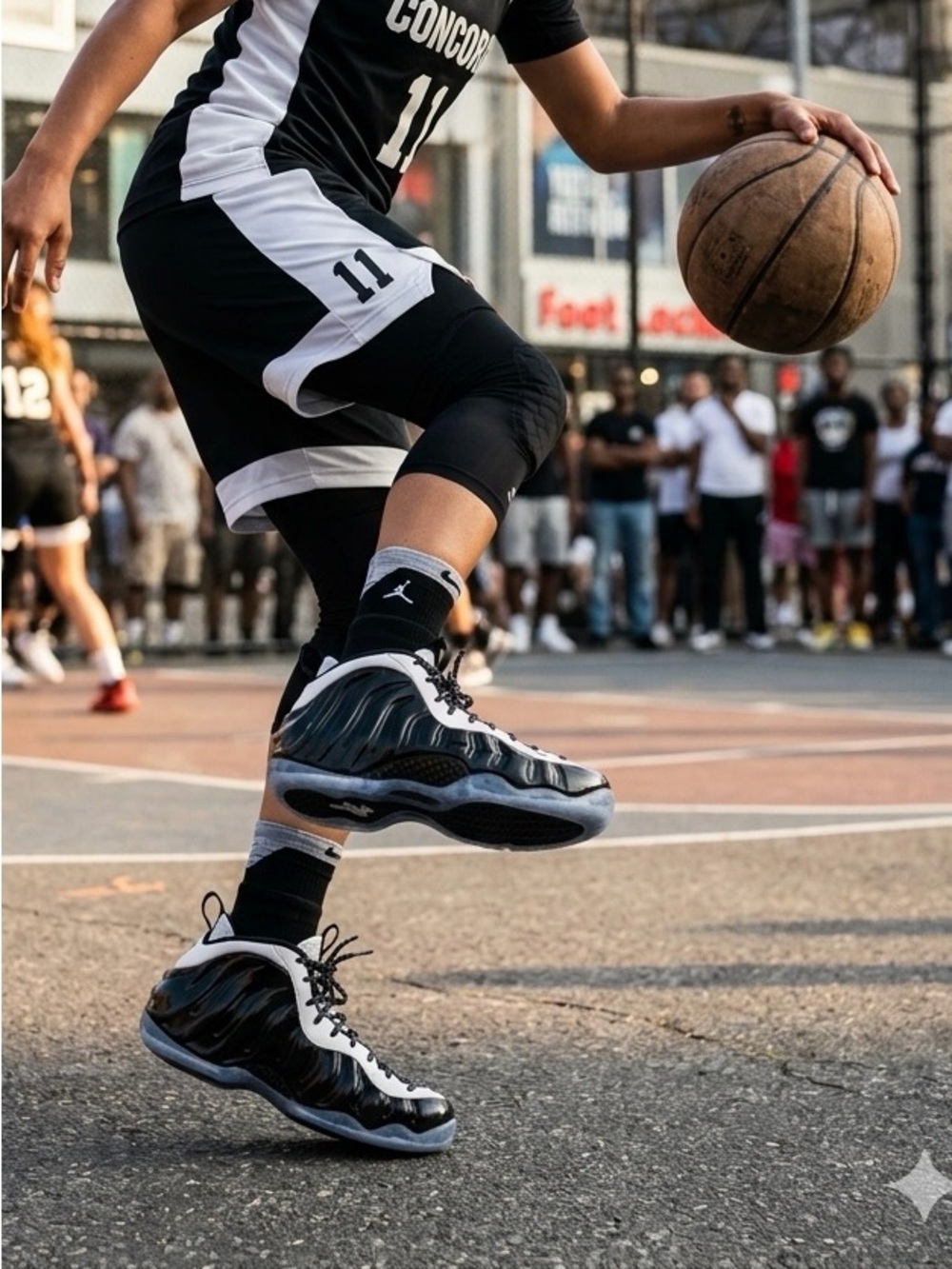 Size 13 - Nike Air Foamposite One Concord  black and white